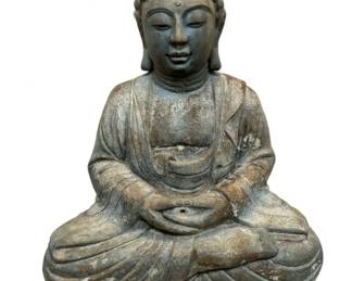 Lot # : 477a - Large cement Buddha statue, 28" h. X 23” w.