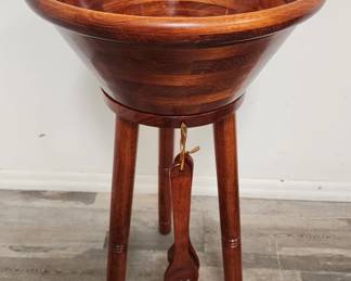 Lot # : 324 - Vintage tall handmade wood turning salad bowl
