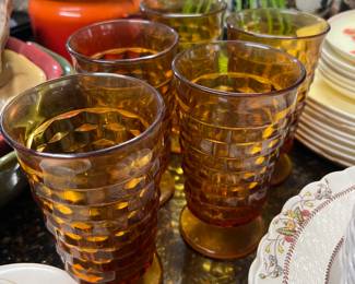 MCM Amber Whitehall Colony Indiana Glass