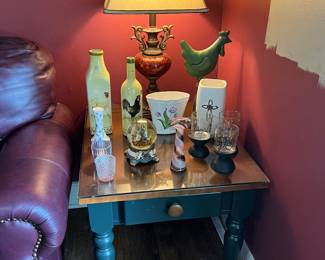 Pair of Green Painted End tables