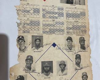 1985 Braves caravan calendar Signed