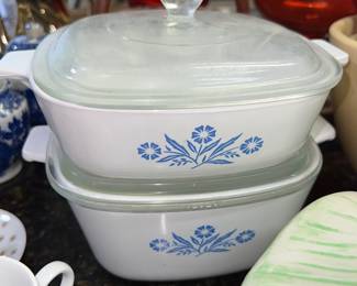 Vintage Blue & white Corning ware 