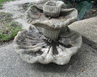 Concrete Clamshell Fountain