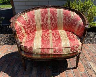 Neoclassical Style Curved Back Settee
