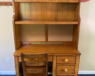 Stanley Desk And Hutch With Wood Chair
