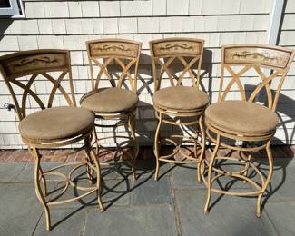 Four Frontage Upholstered Counter Stools
