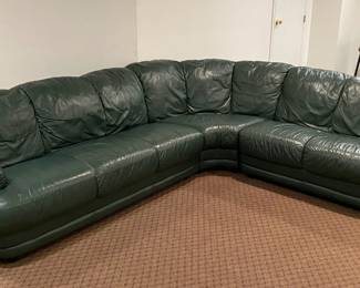 Green Faux Leather Sofa Sectional
