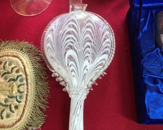 Antique Nailsea Glass and or End Of Day Glass bellows