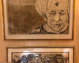 Ben Gurion Sidney Chafetz etching