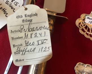 Georgian silver carving set.