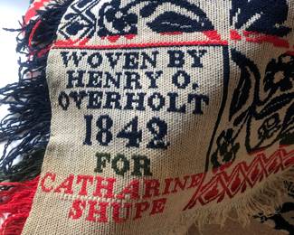 Incredibly well preserved 1842 American coverlet descended in the family. This coverlet is an almost new condition!