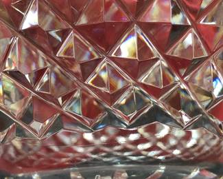 The signature on the signed American brilliant Cut glass.