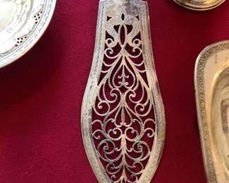 Antique Continental silver fish server.