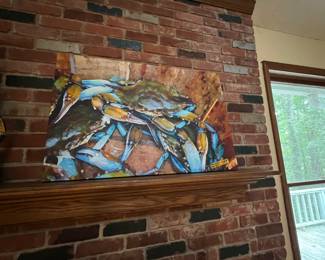 Blue Crab by Charleston Artist.  36" wide
