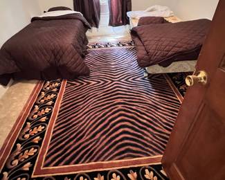 Twin bed mattress and boxspring, bedframe, Rug, Twin Comforter Set