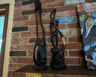 African Art pieces, each carved out of a single piece of wood