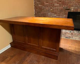 Custom Made Solid wood birch Bar. 72" x 36" top.  Base 28 x 65. $400