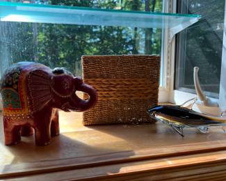 Elephant bank, basket, dolphin