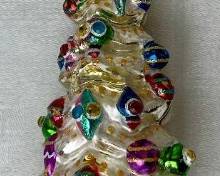 Lot 57- Vintage Christopher Radko 7" Slim and Trimmed Glass Christmas Ornament