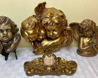 Lot 81- Golden Cherub Collection - 4 Pieces