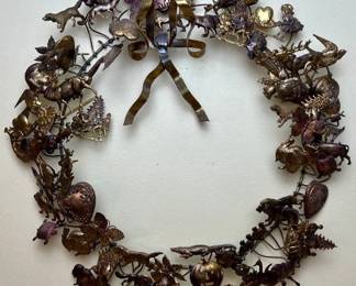 Lot 51- Vintage Petites Choses Holiday Metal Wreath - Christmas, Halloween, Easter, Animals
