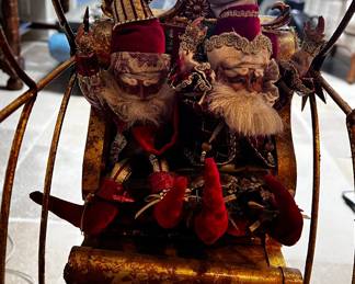 $1200 USD     Mark Roberts Christmas North Pole Worlds Fair Ferris Wheel B239-03    A 20th Century mixed media Christmas Ferris wheel decoration, produced by Mark Roberts Designs (California). A magical North Pole Ferris wheel featuring eight (8) of Santa's elves seated in four (4) gondolas. Gilded surface to gondolas, main axle star, spokes, base frame, and star decorations. Surmounting a stepped red base. 

Dimensions: 37 x 13 x 45H in

Condition: Used Fully functional and in like new condition.

Location: Local pick up Lake Oswego, Oregon 97034.  Contact us for shipper suggestions.      https://goodbyhello.com/products/large-buffalo-plaid-arm-chair-239-02-copy?_pos=14&_sid=f4ac17e30&_ss=r