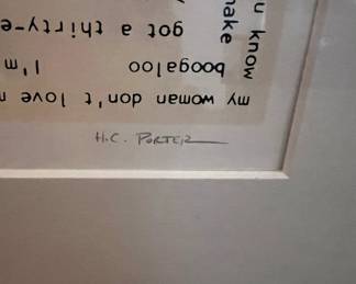 $400 USD    Delta Blues by H.C Porter Signed and Numbered Serigraph B239-18     Experience the soulful sounds and vibrant colors of the Delta blues with the exclusive Delta Blues serigraph by renowned artist H.C Porter, featuring her signature and a unique number. This limited edition print brings the essence of Southern culture and music into your home.  COA included.

Dimensions: 25.75 x 28H in

Condition: Professionally framed and is excellent condition.

Location: Local pick up Lake Oswego, OR 97034.       https://goodbyhello.com/products/asian-vase-lamp-239-17-copy?_pos=7&_sid=f4ac17e30&_ss=r