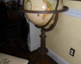 Globe on metal stand