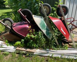 . . . three of the four wheelbarrows are for sale