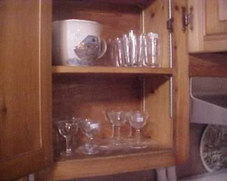 Vintage glasses and ceramic items.