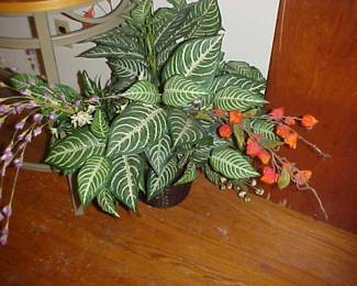 Faux floral arrangement.