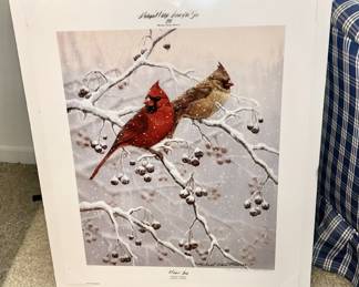 Michael Glenn Monroe signed print, dated 1992, titled  "Winter's Song"