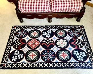 Woven wool rug, Scandinavian design 