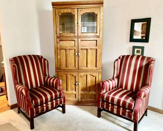 Pair of high back upholstered chairs (purchased at Merkel's furniture store)