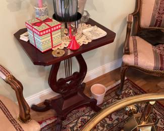 Mahogany Harp Side Table
