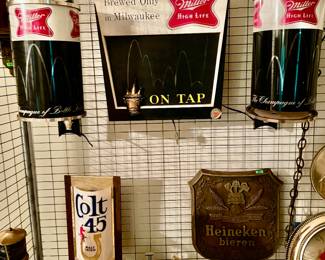 Beer lights and signs