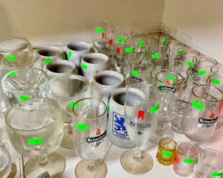 Vintage beer glasses and mugs 