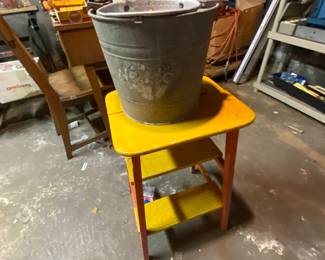 Vintage step stool and bucket