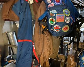 Vintage camping and hiking gear