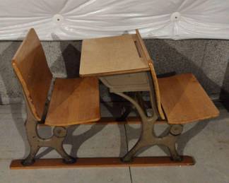 Vintage School Desk with 2 Seats