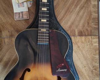 Vintage 1960s Harmony Master H945 Archtop F Hole Sunburst Acoustic Guitar with Orig. Case. 