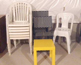 Assortment of Plastic Patio Furniture 