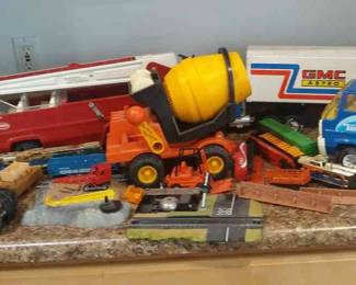 Pressed Steel Vintage Nylint and Tonka Tyco Train Parts