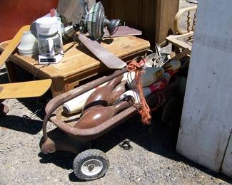 Vintage Wagon and Bolling Pins