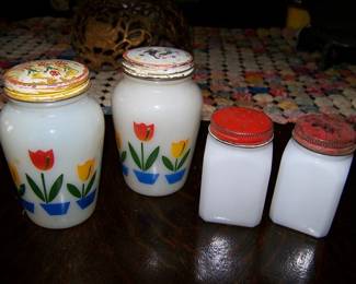 Fire King Tulip Shakers
