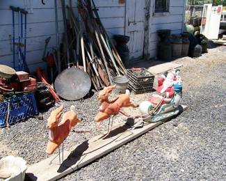 Blow Mold Santa, reindeer and Sleigh
