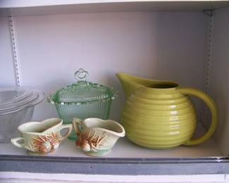 McCoy Cream and Sugar, Rare Bauer Pitcher