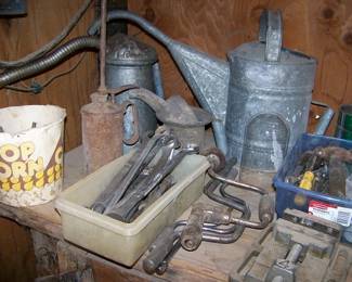 Vintage tools and Radiator Water Can