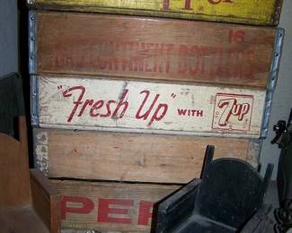 Vintage Dr Pepper, 7up, Pepsi and Coke Crates