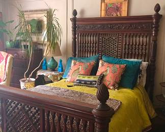 Aesthetic era bed (with matching dresser) attributed to Herter Bros